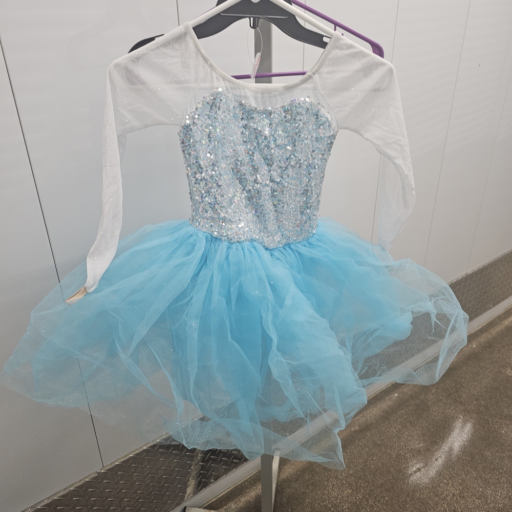 Sparkling Blue and White Kids Costume Dress
